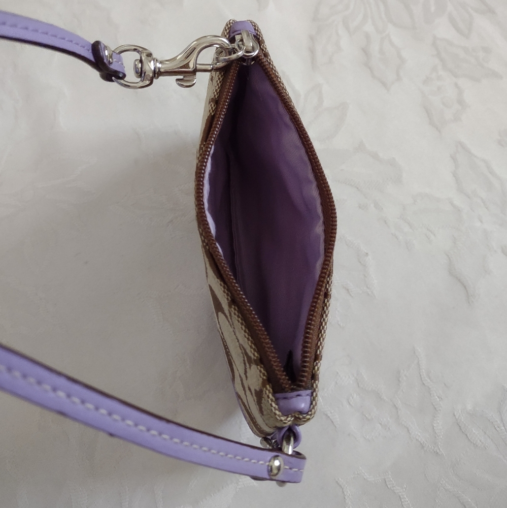Coach signature jacquard Brown lavander Hangtag - Picture 9 of 12